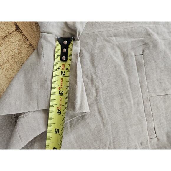 Theory Beige Linen Blend Shorts Women's Size 0 Chino City Boho Beach Resortwear - Picture 7 of 7